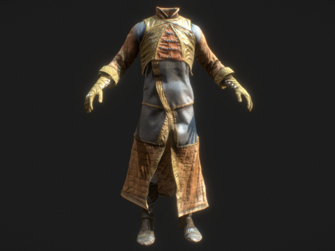 复古衣服套装 少数民族衣服 古人衣服su模型