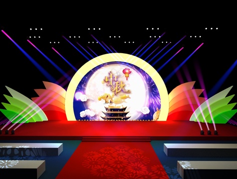  现代舞台设计 舞台舞美 舞台灯光 企业年会舞台 表演舞台3d模型 