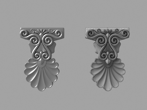  欧式构件雕花3d模型 