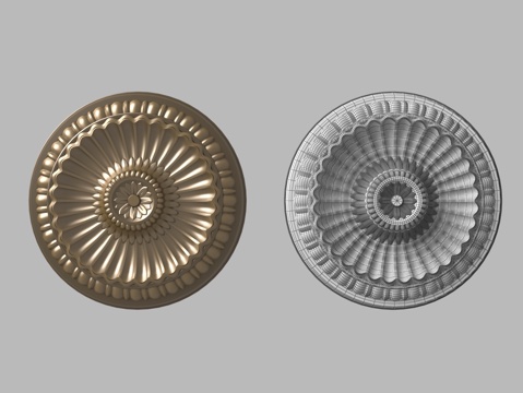  欧式雕花顶盘3d模型 