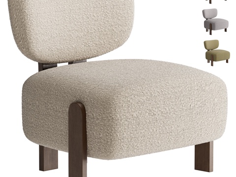  现代意式 LOKI 扶手椅3d模型 