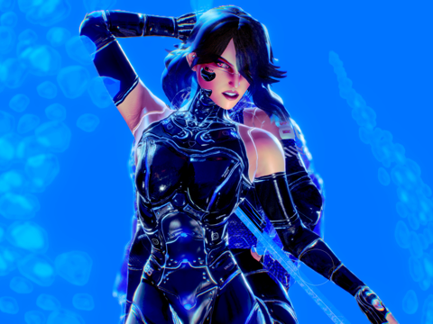 未来感女战士 游戏人物 虚拟人物 炫酷战士su模型