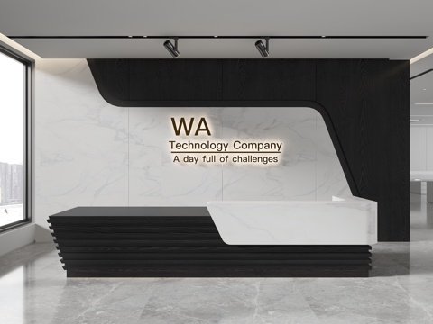  现代背景墙 前台背景墙 公司形象墙 接待背景墙 科技背景墙3d模型 