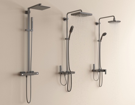 现代花洒 淋浴花洒 卫浴小件su模型