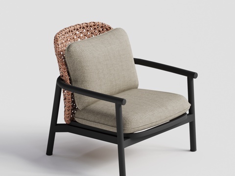 现代休闲椅 户外椅 单人椅su模型