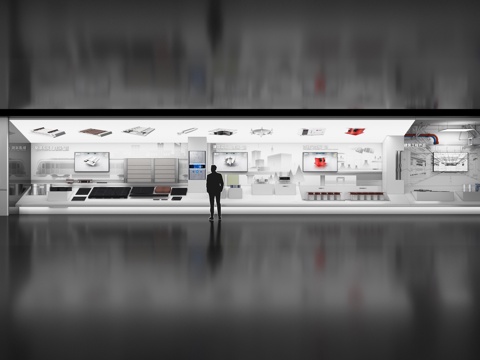 减隔震产品展示区 产品展示台 产品展示 现代展示柜 现代科技3d模型