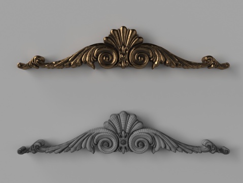  欧式雕花角花3d模型 