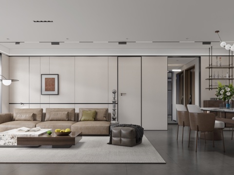 客餐厅   沙发  餐桌椅su模型