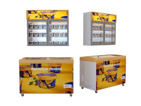 雪糕柜 冰箱柜 冷冻柜 冷藏柜 保鲜柜 冷饮柜 冰柜su模型