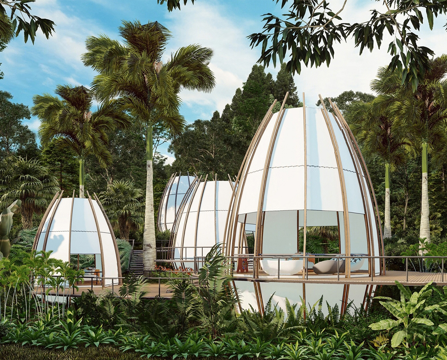 现代树屋 丛林度假屋 度假小屋su模型