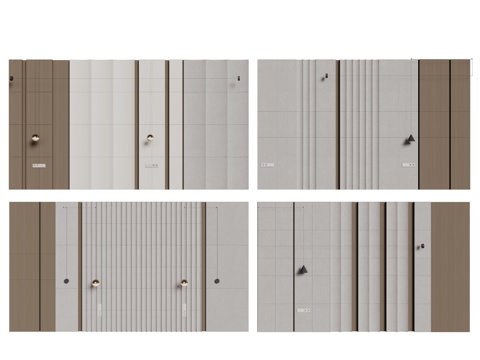 现代床头背景墙 卧室背景墙 护墙板su模型