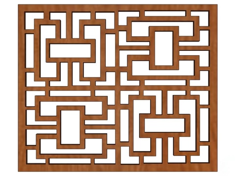 实木屏风 屏风 屏风隔断 隔断su模型