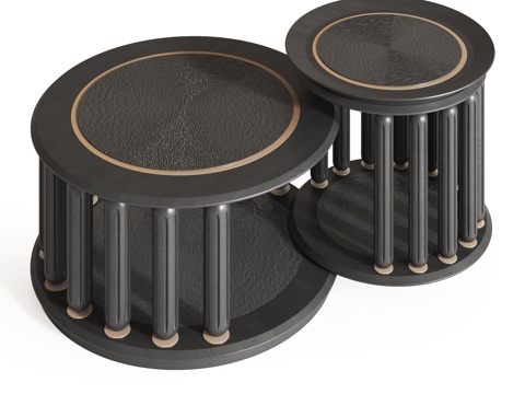 中古风子母茶几组合3d模型