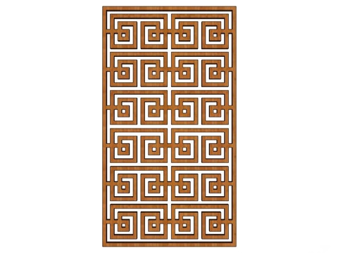 实木屏风 屏风 屏风隔断 隔断su模型