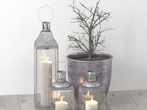  现代装饰品摆件组合3d模型 