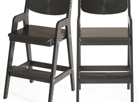 木质吧台椅su模型