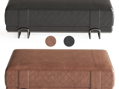  皮质沙发凳 矮凳 长凳 床尾凳3d模型 