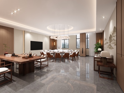  现代餐馆餐饮包厢包间包房3d模型3d模型 