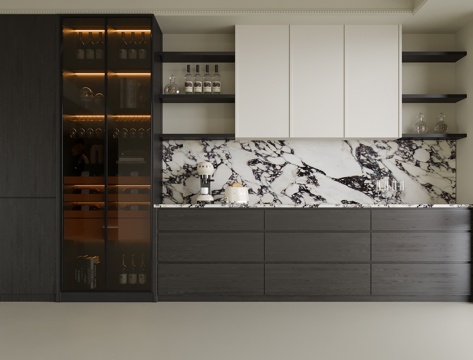  现代酒柜 餐边柜3d模型 