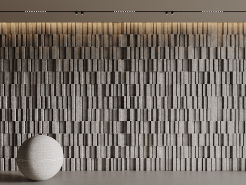 现代背景墙 水泥砖墙 隔断墙 装饰墙 立体墙su模型