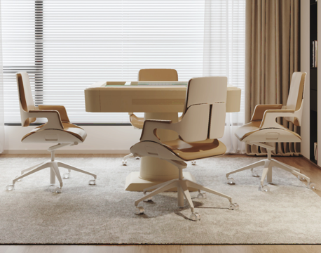  现代麻将桌椅组合3d模型 