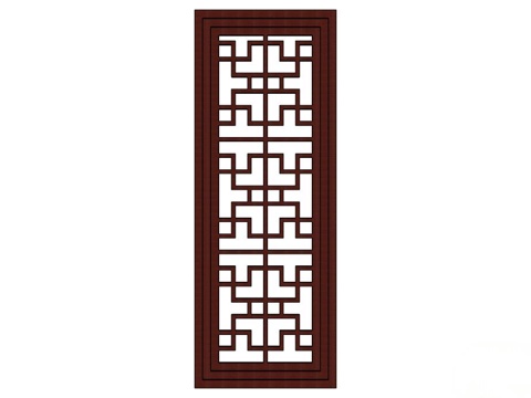 实木屏风 屏风 屛风隔断 隔断su模型
