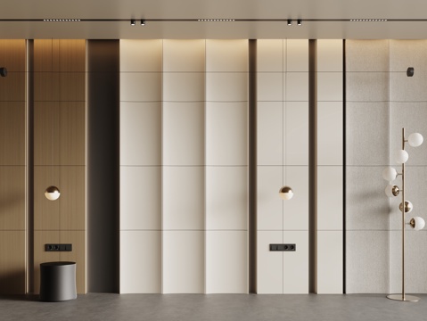 现代床头背景墙 卧室背景墙 护墙板su模型