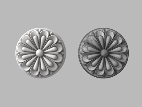  欧式构件雕花3d模型 