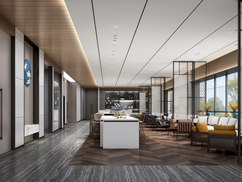  售楼处洽谈区3d模型 