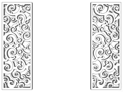 实木屏风 屏风 屛风隔断 隔断 雕花屏风su模型