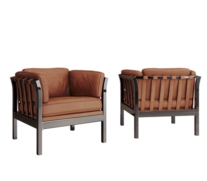 现代单椅 书椅 休闲椅  皮椅su模型