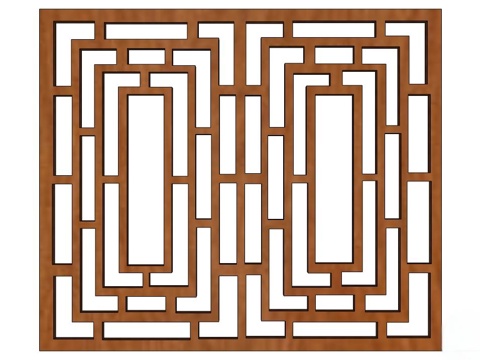 实木屏风 屏风 屏风隔断 隔断su模型