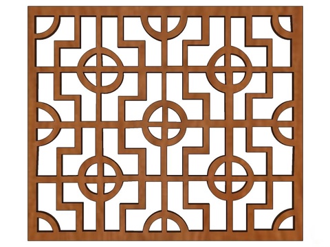 实木屏风 屏风 屏风隔断su模型