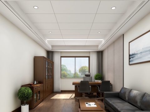  普通办公室3d模型 