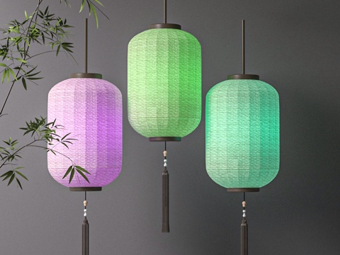 新中式灯笼su模型