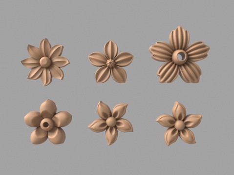  欧式构件雕花3d模型 