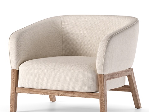  新中式 Casa Giselle 布艺扶手椅3d模型 