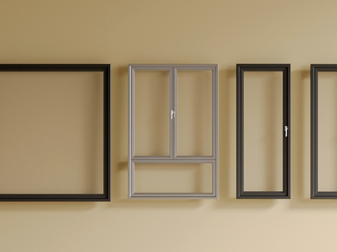  现代开平窗 窗户组合 落地窗3d模型 