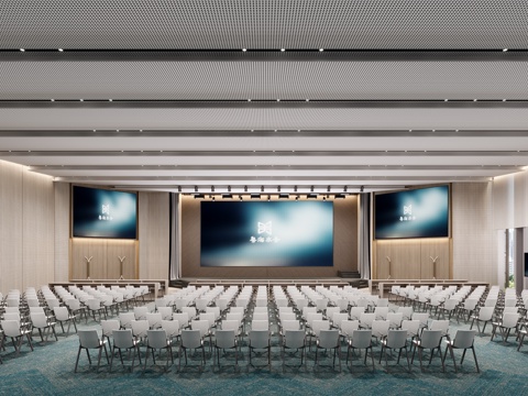  多功能室会议室3d模型 