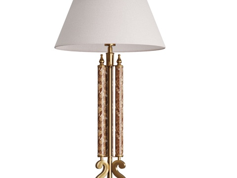  轻奢台灯3d模型 