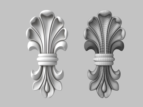  欧式构件雕花3d模型 