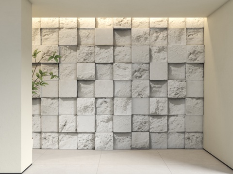 文化石 石材背景墙 文化石墙面 电视背景墙 岩石背景墙 玄关su模型