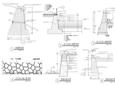 挡土墙大样图cad施工图