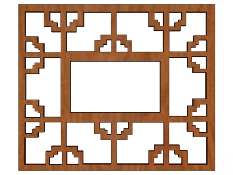 实木屏风 屏风 屏风隔断 隔断su模型