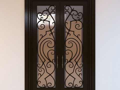  欧式古典大门 大门 双开门3d模型 