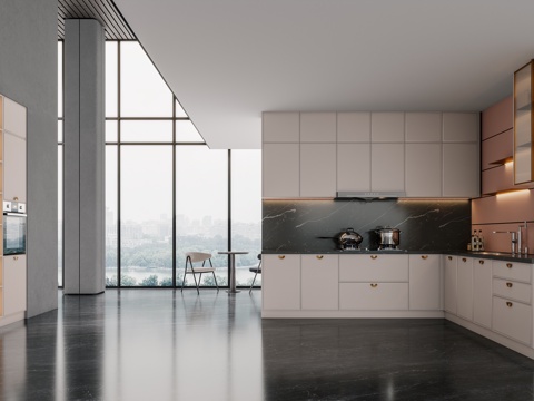  现代厨房3d模型 