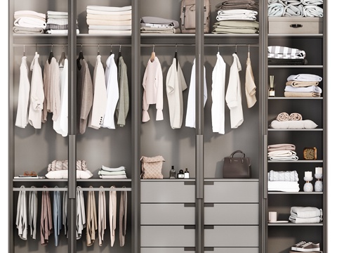  带门衣柜3d模型 