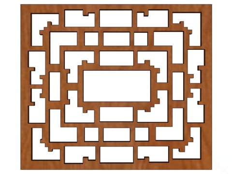实木屏风 屏风 屏风隔断 隔断su模型