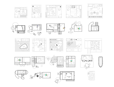 儿童房家具图块cad施工图