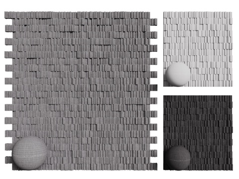 现代背景墙 水泥砖墙 隔断墙 装饰墙 立体墙su模型